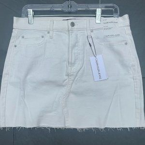 Calvin Klein White Denim Mini Skirt‎ Size 29